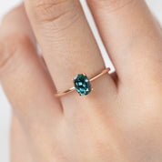 サラリング　グリーンモンタナサファイア　0.96ct　14Kローズゴールド