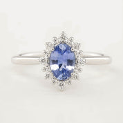 Victoria Ring - 0.80ct Light Blue Sapphire, 14k White Gold (One of a kind)