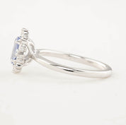 Victoria Ring - 0.80ct Light Blue Sapphire, 14k White Gold (One of a kind)