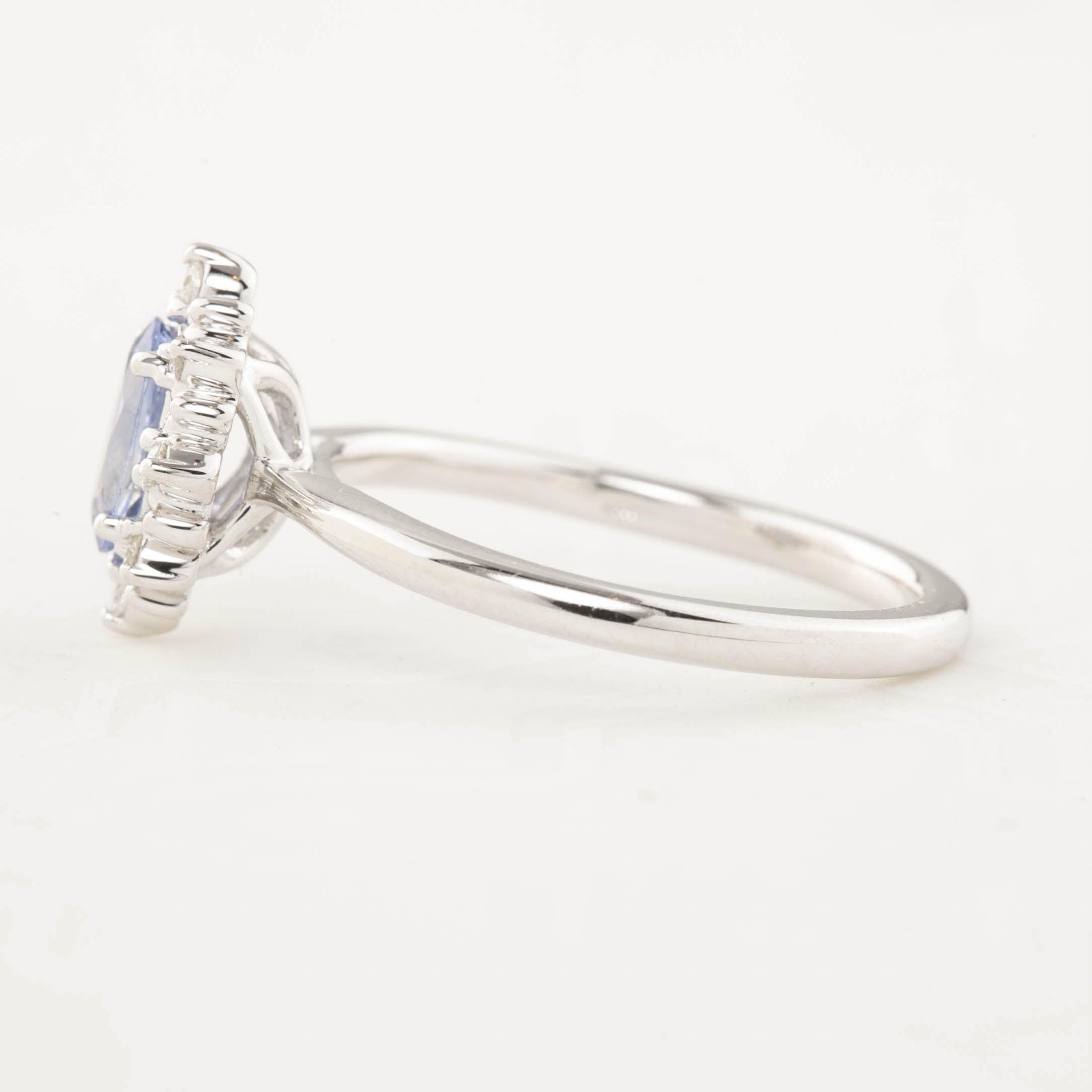 Victoria Ring - 0.80ct Light Blue Sapphire, 14k White Gold (One of a kind)