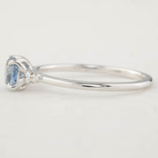 Estel Ring - 0.69ct Cushion Cut Light Blue Montana Sapphire, 14k White Gold (One of a kind)