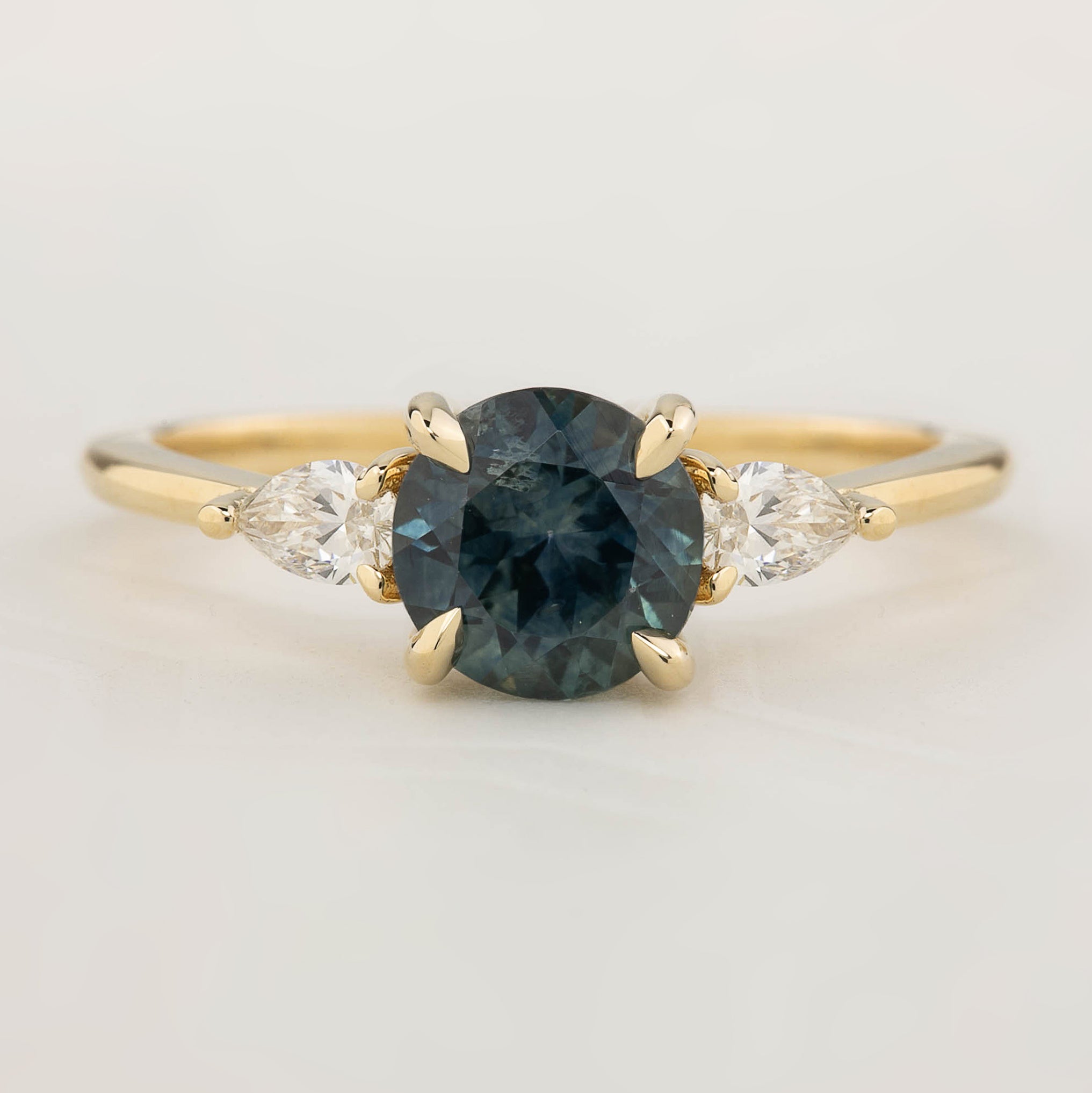 Olivia Ring - GIA Certified 1.41ct Blue Green Montana Sapphire (One of a kind)