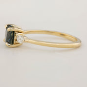 Olivia Ring - GIA Certified 1.41ct Blue Green Montana Sapphire (One of a kind)