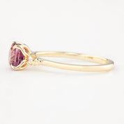 Estel Ring 1.32ct Cushion Cut Fuchsia Pink Spinel, 14k Yellow Gold (One of a kind)