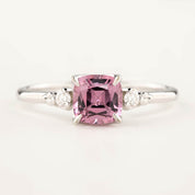 Estel Ring 1.08ct Cushion Cut Pink Spinel, 14k White Gold (One of a kind)