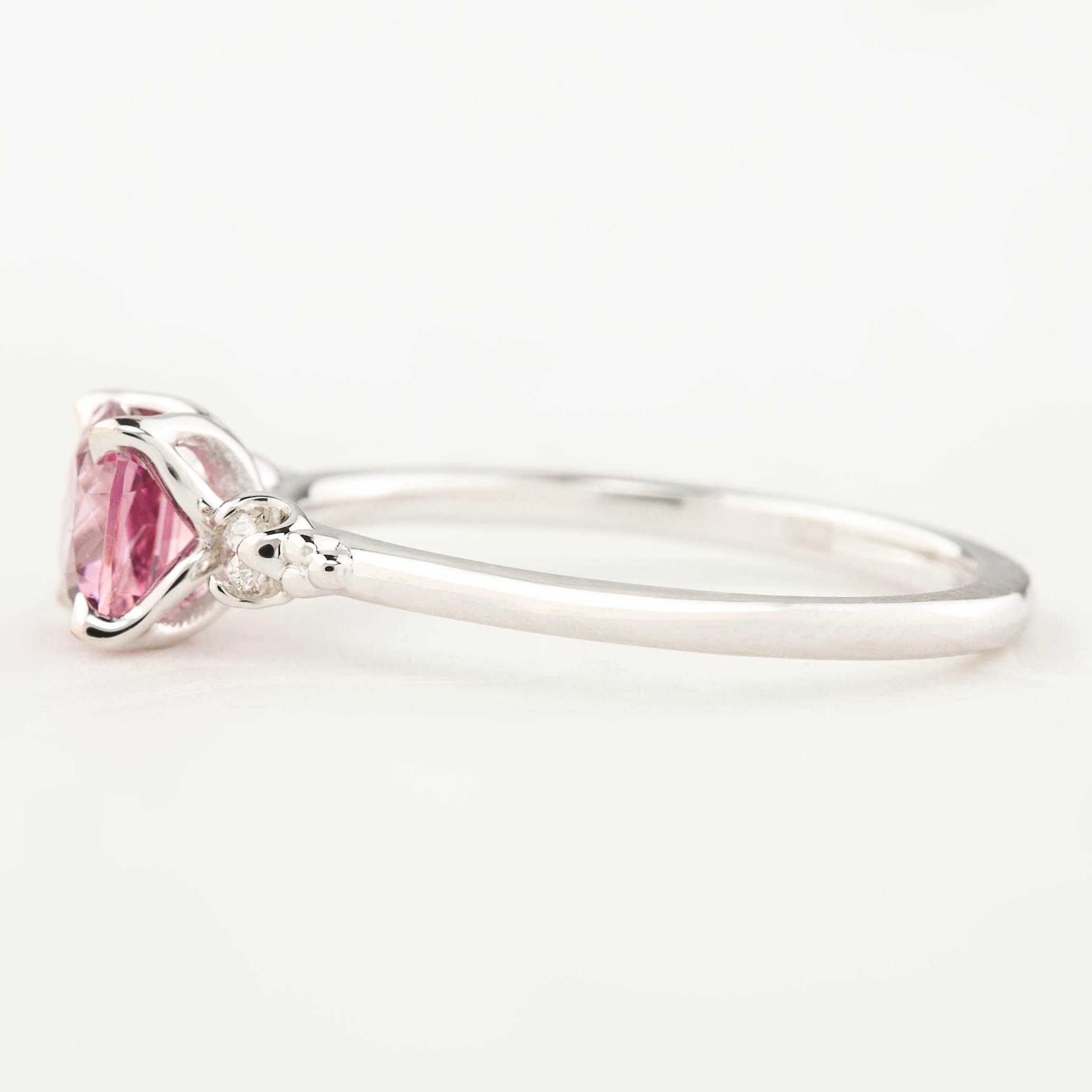 Estel Ring 1.08ct Cushion Cut Pink Spinel, 14k White Gold (One of a kind)