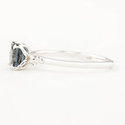 Estel Ring 1.02ct Cushion Cut Grey Blue Spinel, 14K White Gold (One of a kind)