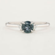 Lena Ring - 0.65ct Blue Green Montana Sapphire, 14k White Gold (one of a kind)