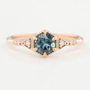 【一点物】アガサリング ・0.70ct・加熱モンタナ産ブルーグリーンサファイア・K14RG