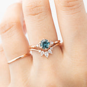 【一点物】アガサリング ・0.70ct・加熱モンタナ産ブルーグリーンサファイア・K14RG