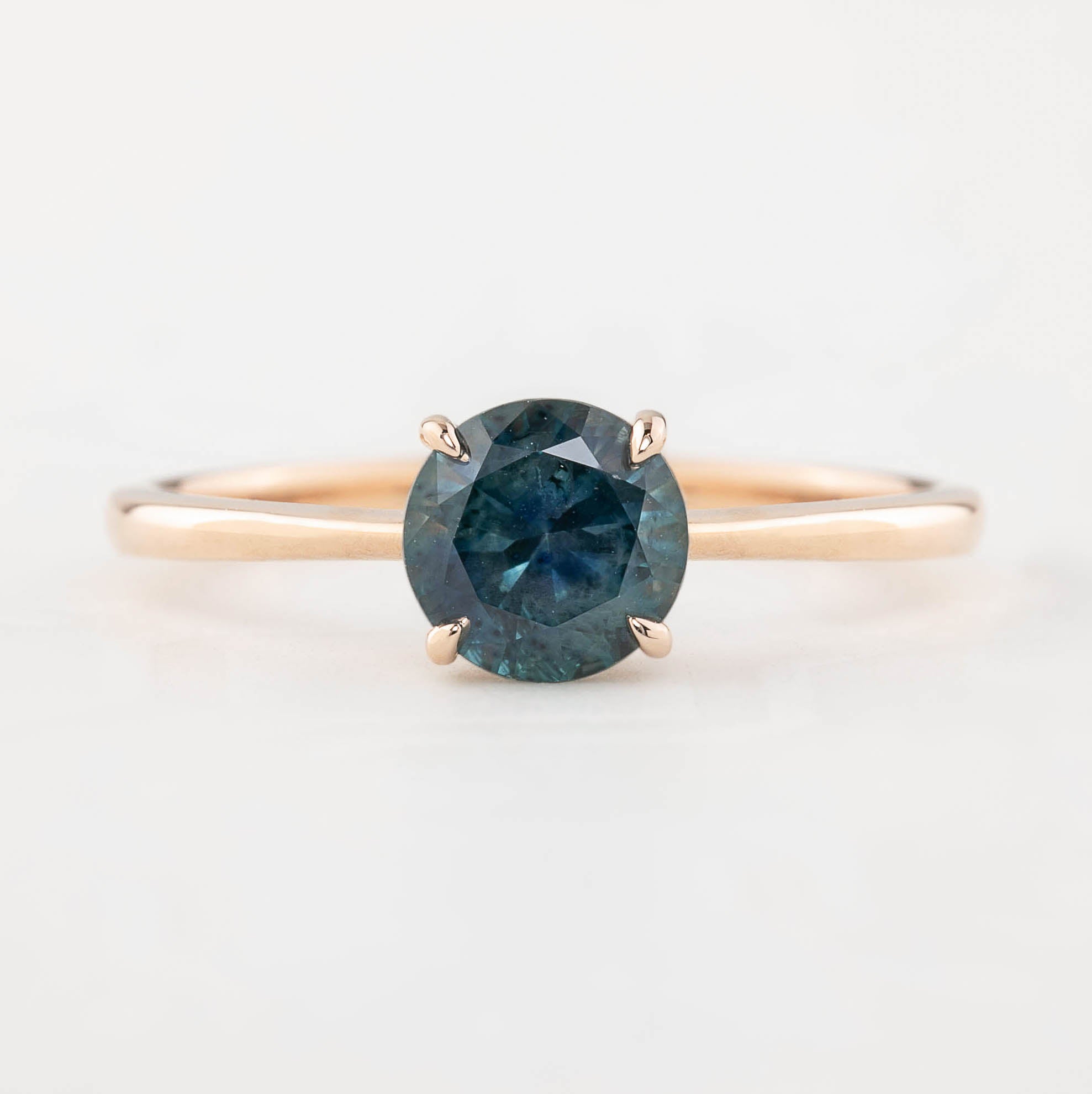 Nina Ring - 0.87ct Blue Green Montana Sapphire, 14k Rose Gold (One of a kind)