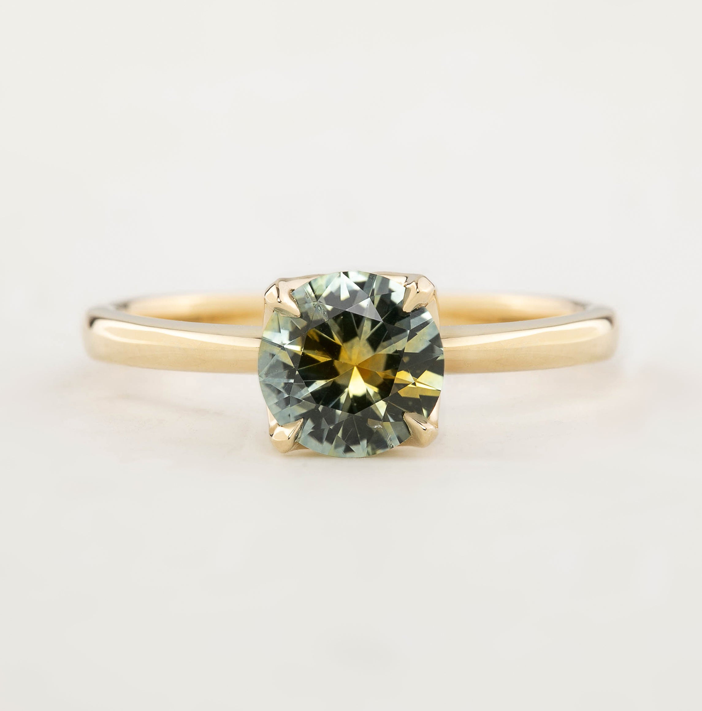 Sara Ring - 0.84ct Light Blue Montana Sapphire, 14k Yellow Gold (One of a kind)