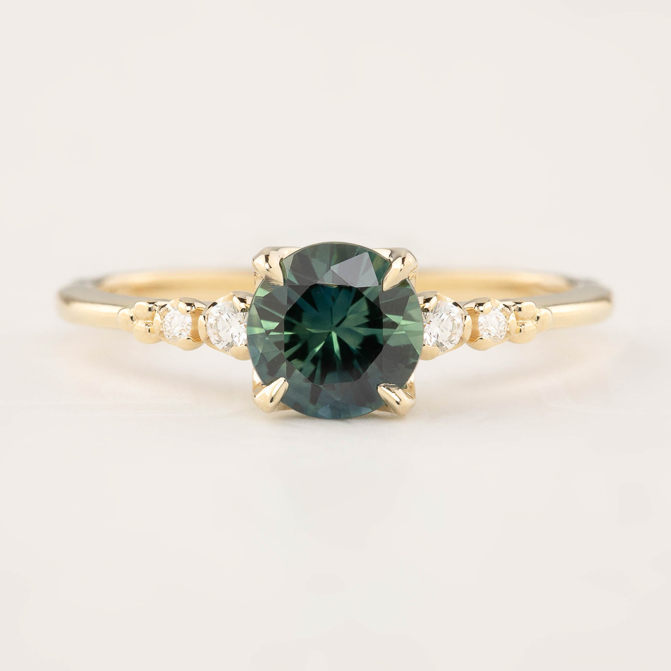 Estel Fleur Four Prongs Ring - 1.18ct Parti Teal Blue Green Queensland Sapphire (One of a kind)