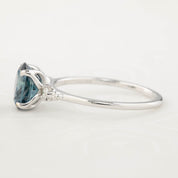 Estel Ring - 1.65ct Teal Blue Montana Sapphire, 14k White Gold (One of a kind)