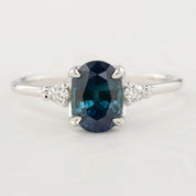Estel Ring - 1.65ct Teal Blue Montana Sapphire, 14k White Gold (One of a kind)