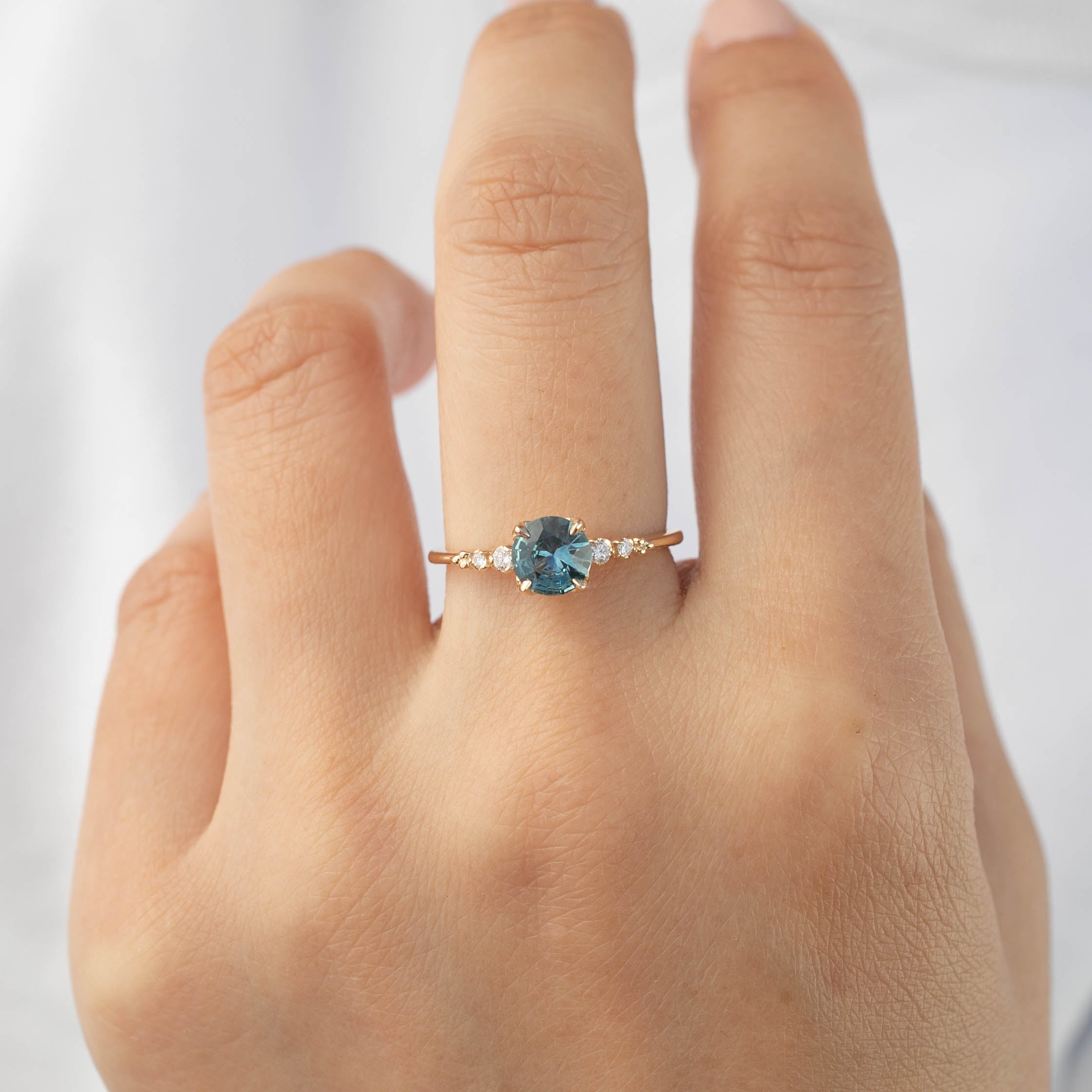 Estel Luxe Ring - 0.77ct Teal Blue Montana Sapphire (One of a kind)