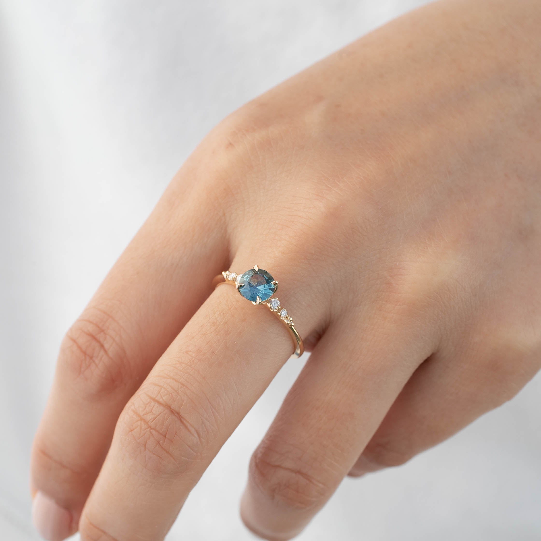 Estel Luxe Ring - 0.77ct Teal Blue Montana Sapphire (One of a kind)