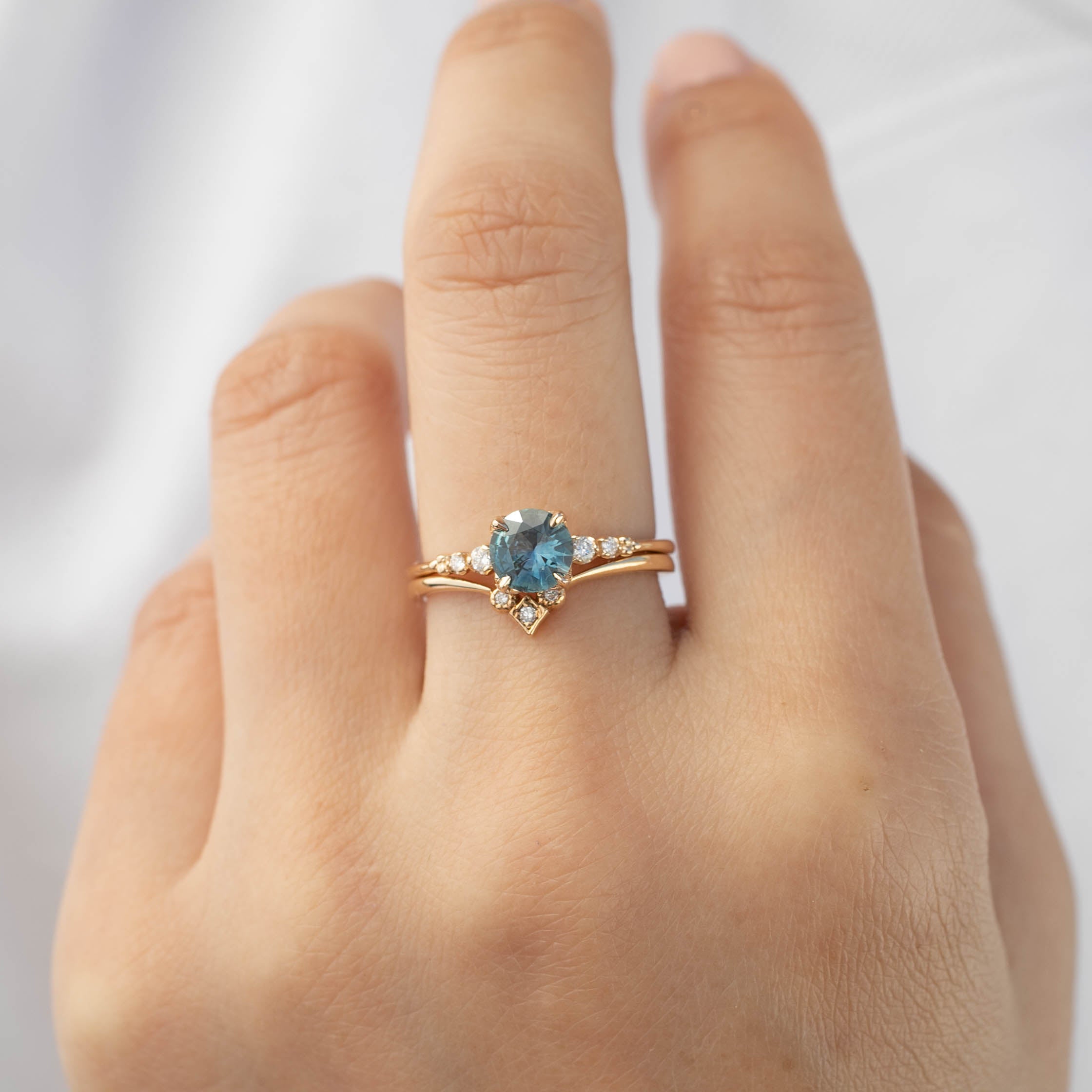 Estel Luxe Ring - 0.77ct Teal Blue Montana Sapphire (One of a kind)