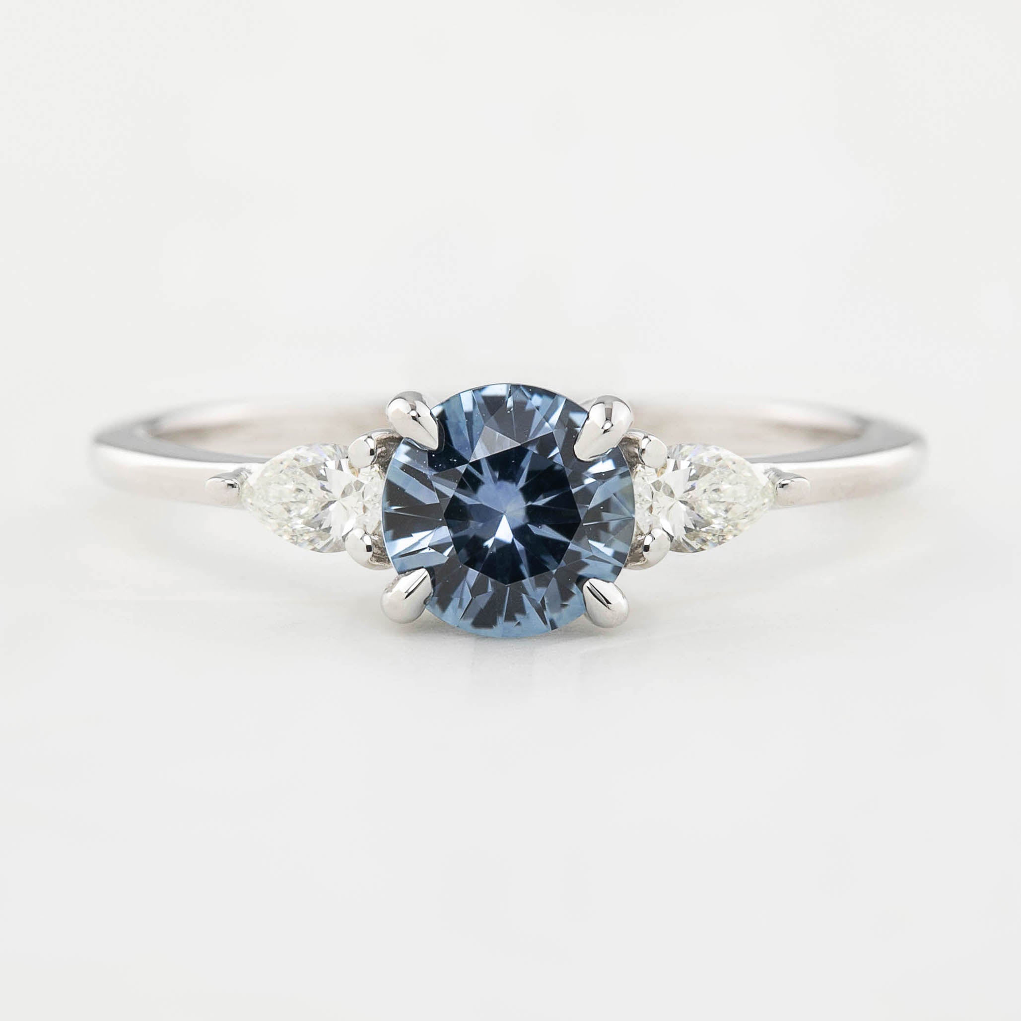 Olivia Ring - 0.90ct Blue Montana Sapphire, 14k white gold (One of a kind)