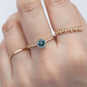 【即日配送】サブリナリング ・0.85ct・加熱モンタナ産ライトアクアグリーンサファイア・K14ＹG
