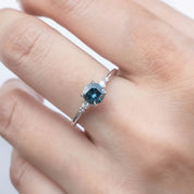 【即日配送】エステルリング ・0.77ct・加熱モンタナ産ブルーグリーンサファイア・K14WG