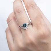 【即日配送】エステルリング ・0.77ct・加熱モンタナ産ブルーグリーンサファイア・K14WG