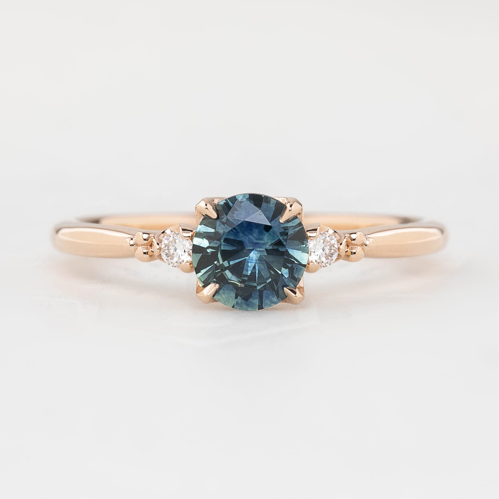 Estel Ring - 0.78ct Blue Montana Sapphire, 14k Rose Gold (One of a kind)
