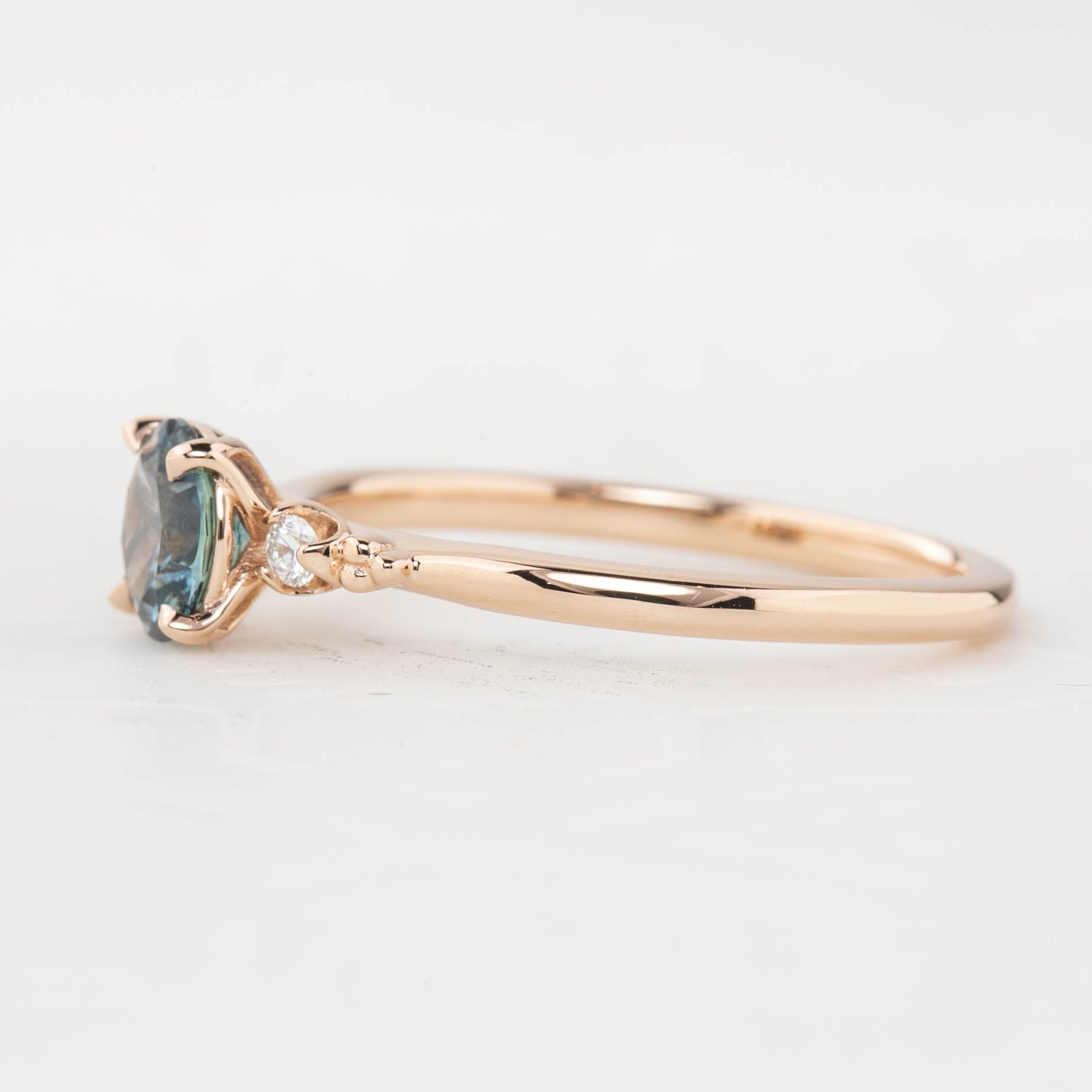 Estel Ring - 0.78ct Blue Montana Sapphire, 14k Rose Gold (One of a kind)