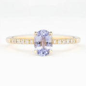 Audrey Ring 1.02ct Lavender Blue Ceylon Sapphire, 14K Yellow Gold (One of a kind)