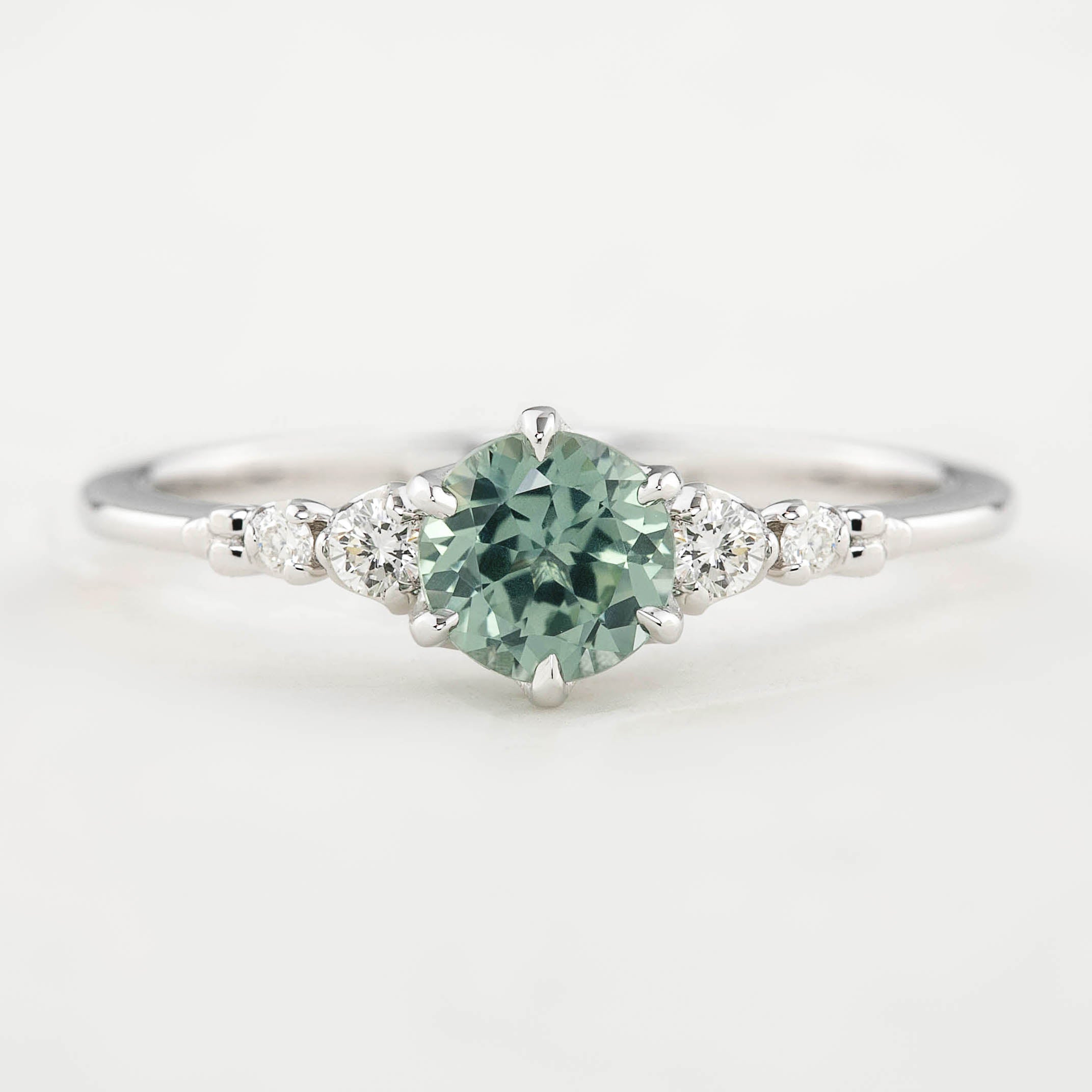 Estel Fleur Six Prongs Ring - 0.75ct Icy Blue Mint Queensland Sapphire (One of a kind)