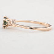 【即日配送】エステルフルールリング ・0.55ct・非加熱ブルーグリーンサファイア・K14RG