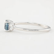 Olivia Ring 0.90ct Blue Montana Sapphire, 14k white gold (One of a kind)