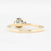 Sofia Ring 0.72ct Dark Blue Round Queensland Sapphire, 14k Yellow Gold (One of a kind)