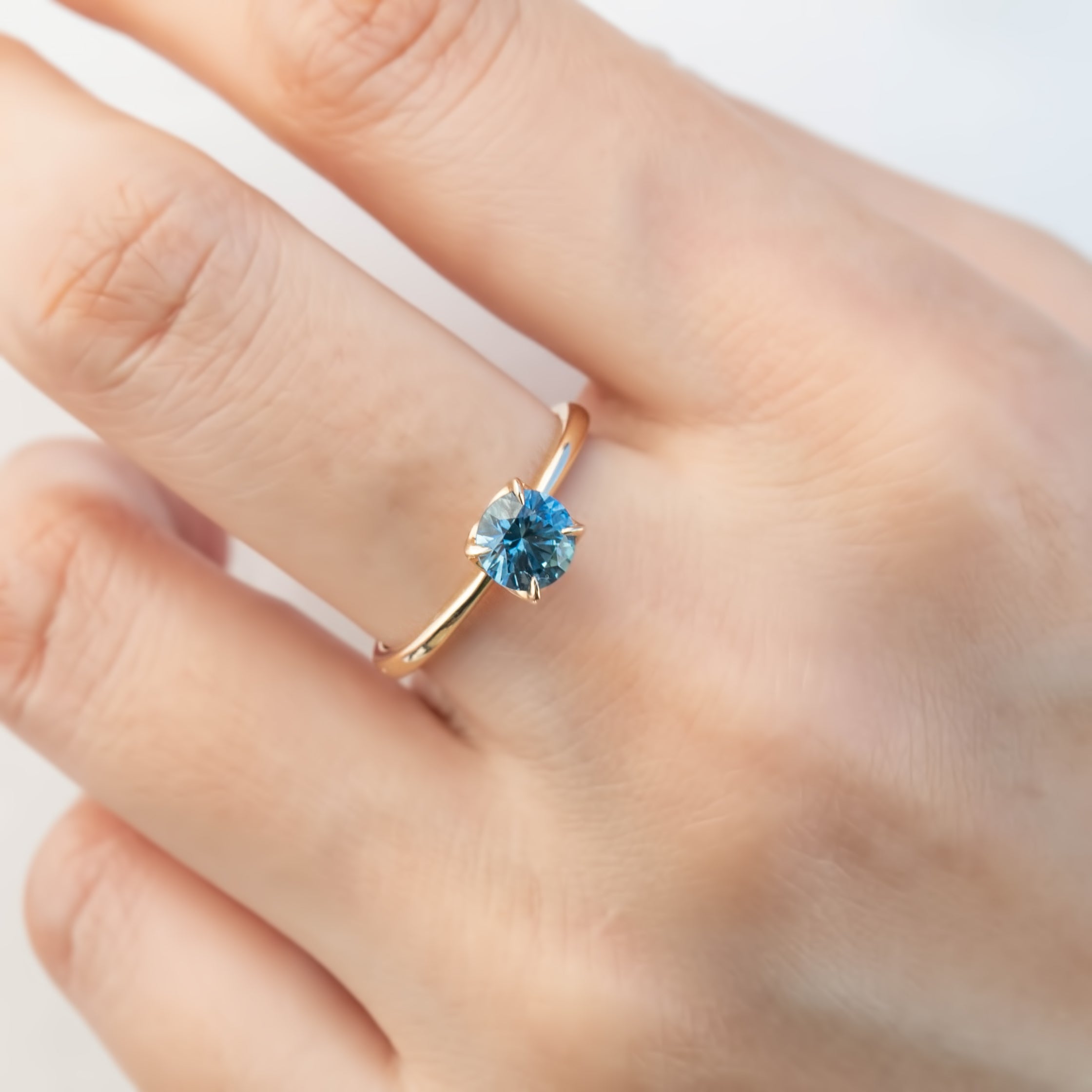 Sara Ring - 0.97ct Ocean Blue Montana Sapphire (One of a kind)