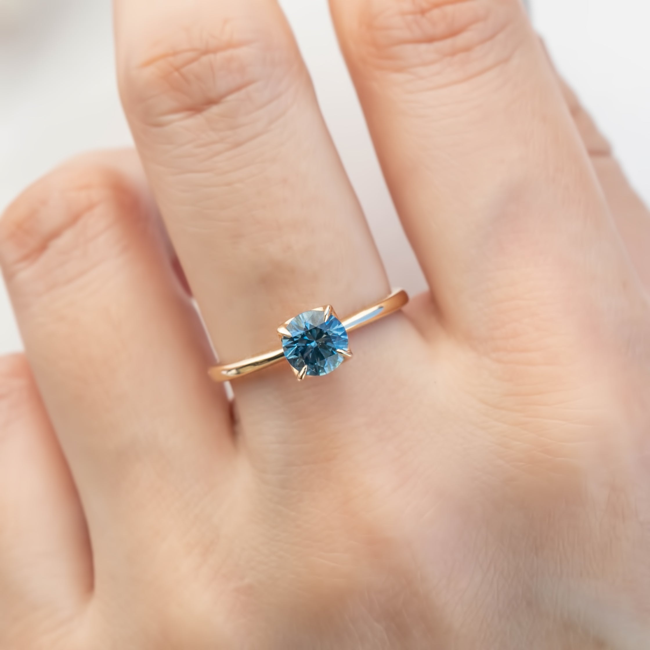 Sara Ring - 0.97ct Ocean Blue Montana Sapphire (One of a kind)