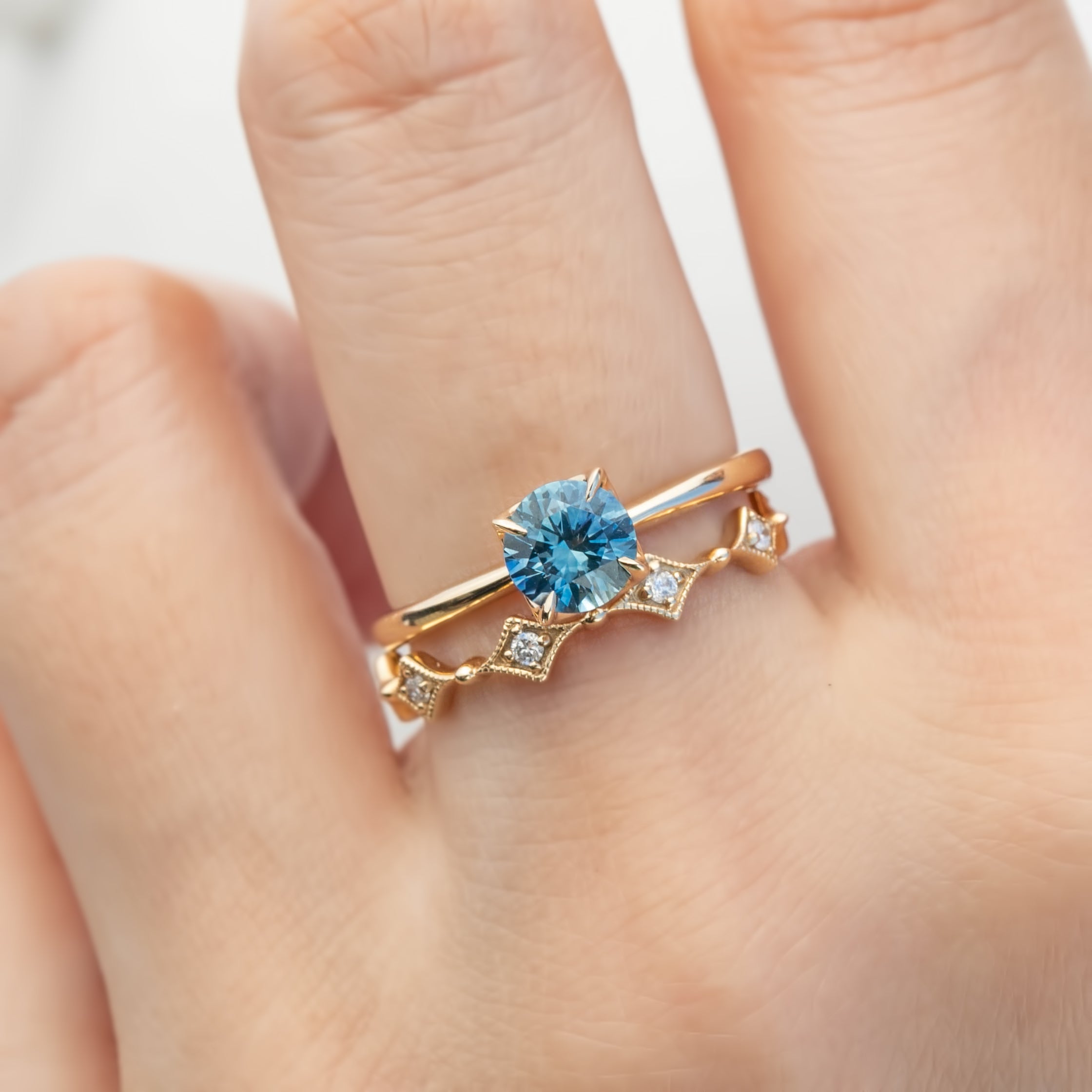 Sara Ring - 0.97ct Ocean Blue Montana Sapphire (One of a kind)