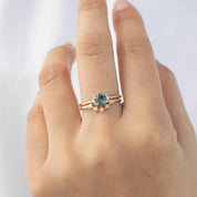 【即日配送】レナリング ・0.65ct・モンタナ産ブルーサファイア・K14YG