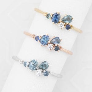 Stardust Cluster Ring, Five Stones with Diamond
