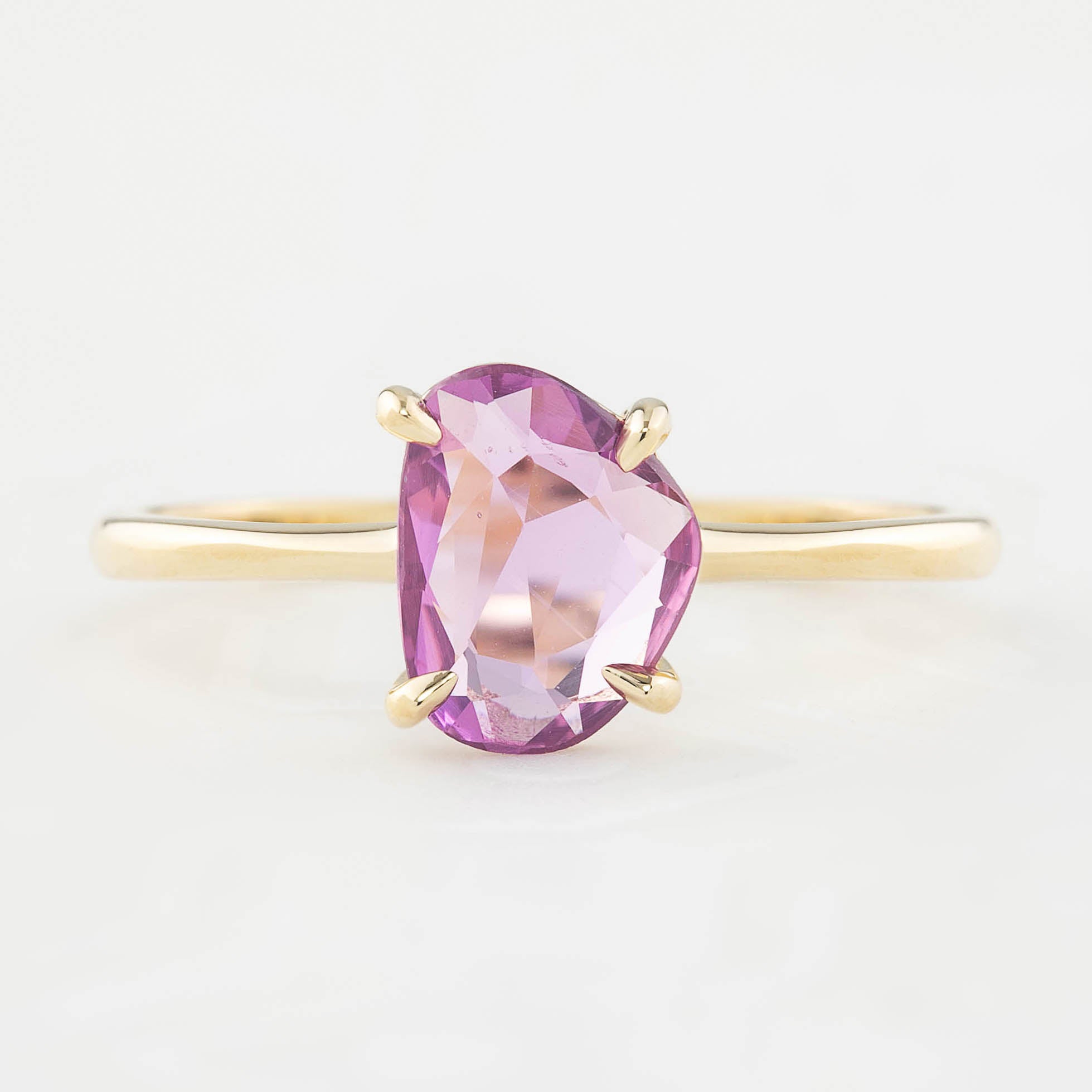 リサリング　非加熱　ピンクマダガスカルサファイア　1.18ct　14Kイエローゴールド
