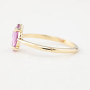 リサリング　非加熱　ピンクマダガスカルサファイア　1.18ct　14Kイエローゴールド
