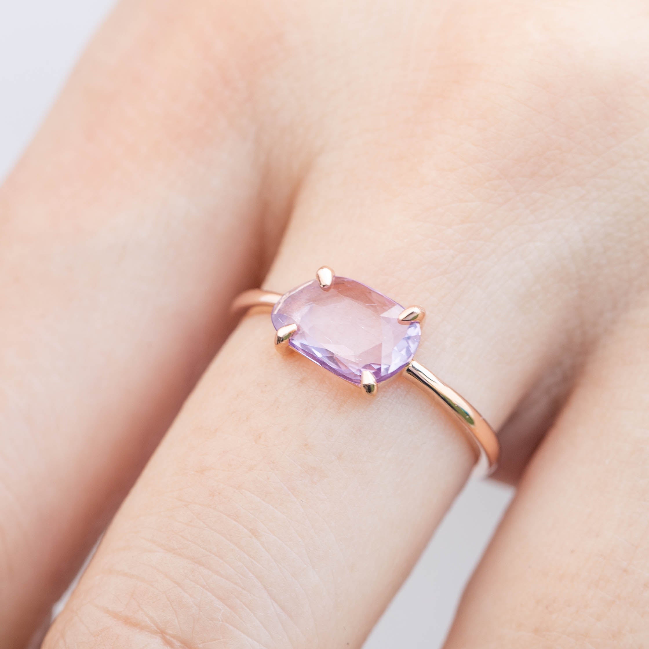リサリング　非加熱　ピンクマダガスカルサファイア　1.22ct　14Kローズゴールド