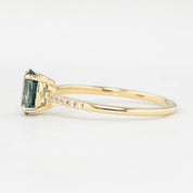 Audrey Ring 0.97ct Light Blue Green Oval Montana Sapphire (One of a kind)