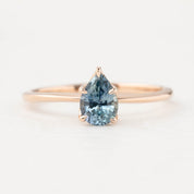 【即日配送】サラリング ・0.86ct・加熱モンタナ産ライトブルーサファイア・K14RG