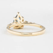 Estel Fleur Ring, 1.26ct Teal Blue Montana Sapphire, 14K Yellow Gold (One of a kind)