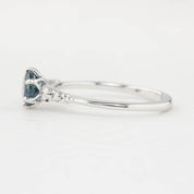 Estel Fleur Six Prongs Ring 0.78ct Blue Montana Sapphire, 14k White Gold (One of a kind)