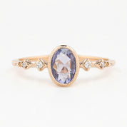 Celeste Ring 0.74ct Light Blue Purple Madagascar Sapphire, 14K Rose Gold (One of a kind)