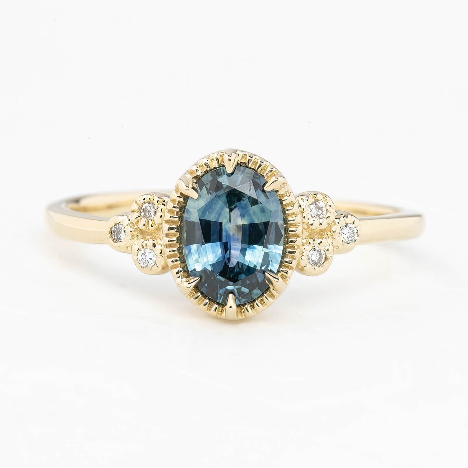 Celine Ring 0.86ct Teal Blue Montana Sapphire Ring (One of a kind)