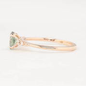 Estel Fleur Four Prongs Ring 0.67ct Parti Green Blue Montana Sapphire, 14K Rose Gold (One of a kind)