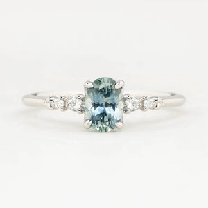 Estel Fleur Ring, 0.70ct Montana Sapphire, oval shape gemstone