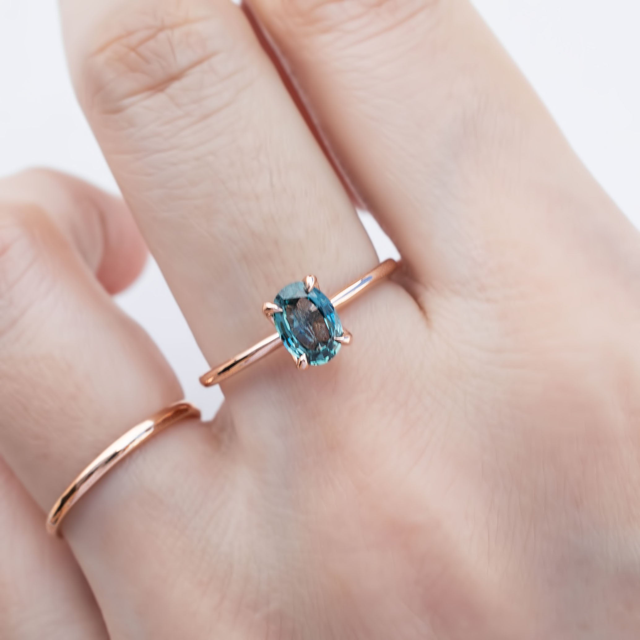 【即日配送】サラリング ・0.78ct・加熱モンタナ産ブルーグリーンサファイア・K14RG